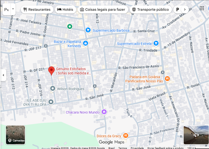 Mapa da localização da Estofados Genuíno em Goiânia
