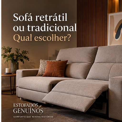 Comparação entre sofá retrátil confortável para TV e sofá fixo elegante